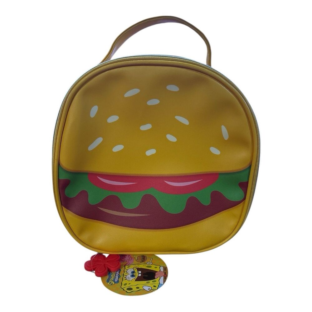 NEW Spongebob Squarepants Wet N Wild Krabby Patty Makeup Bag Yellow W/Charm
